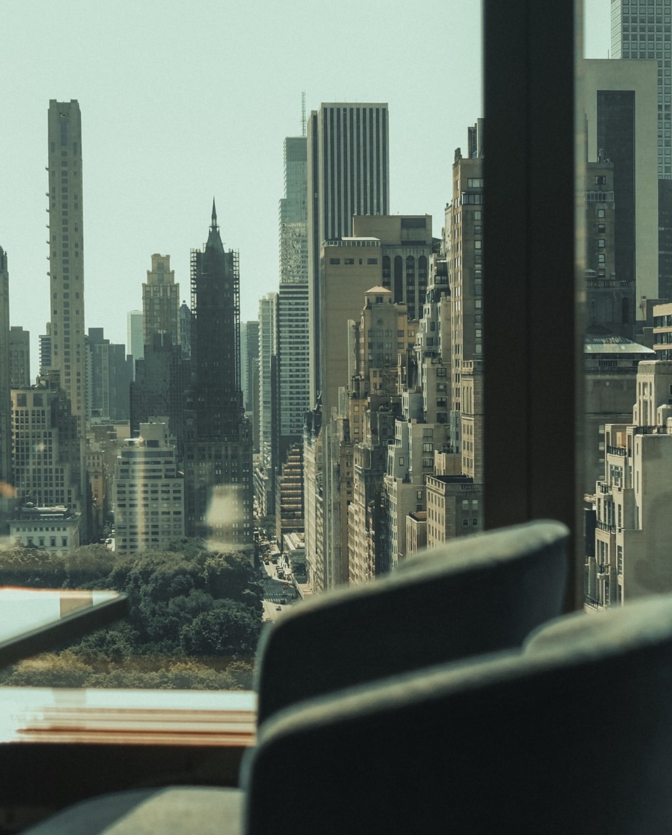A quiet interior looking across Midtown Manhattan