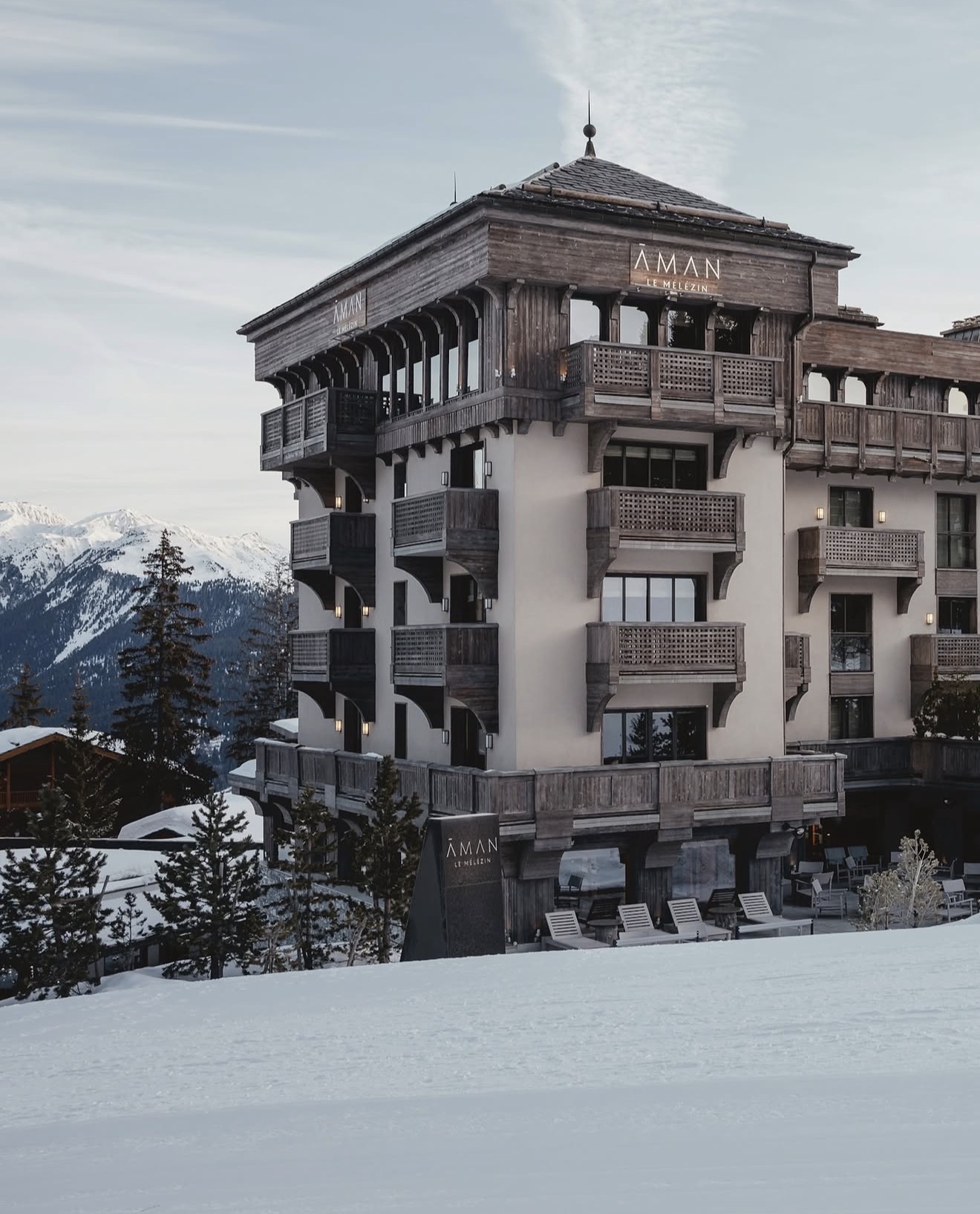 Aman Le Mélézin on the snowy slopes of Courchevel