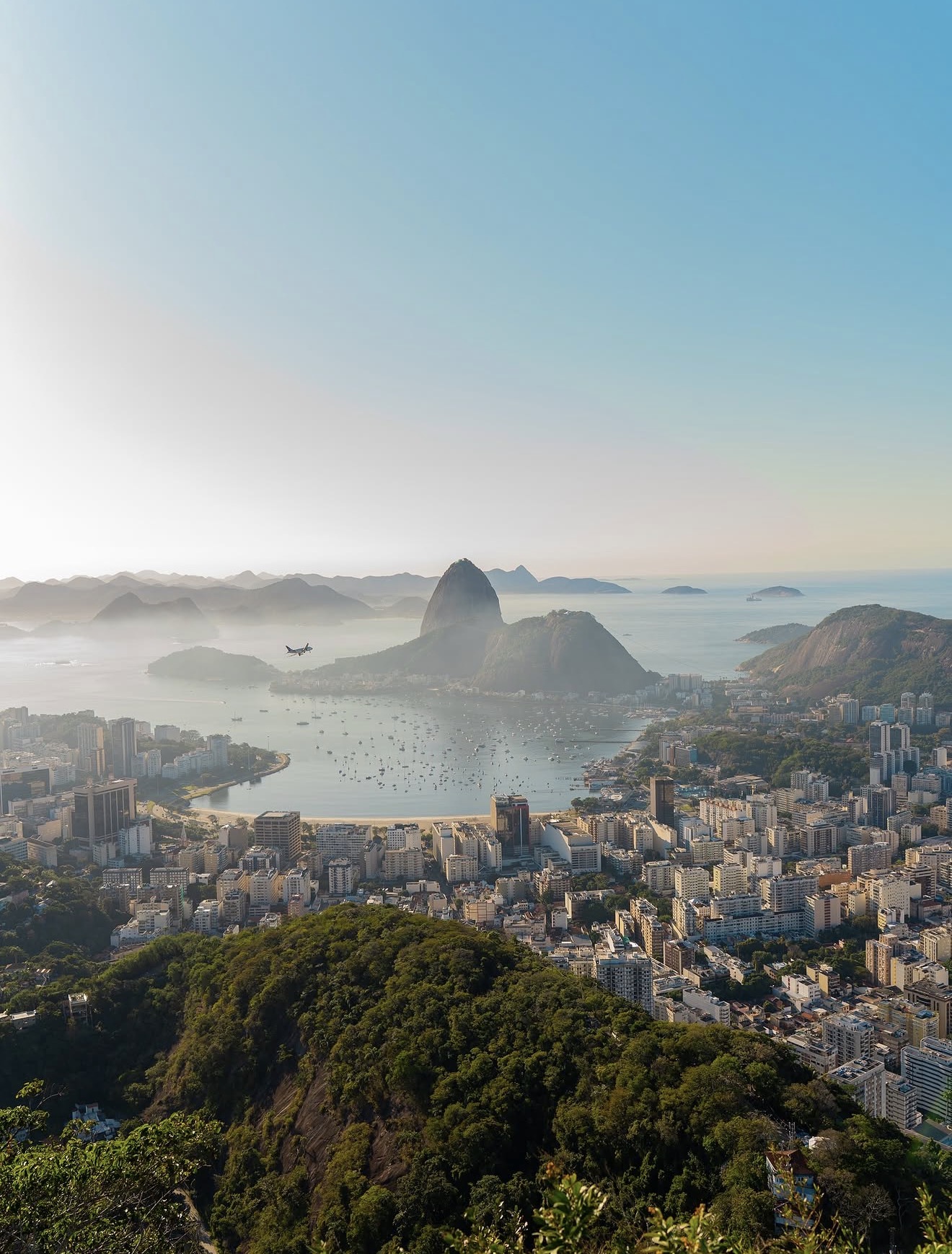 Morning light over Sugarloaf Mountain and Rio's sweeping bay